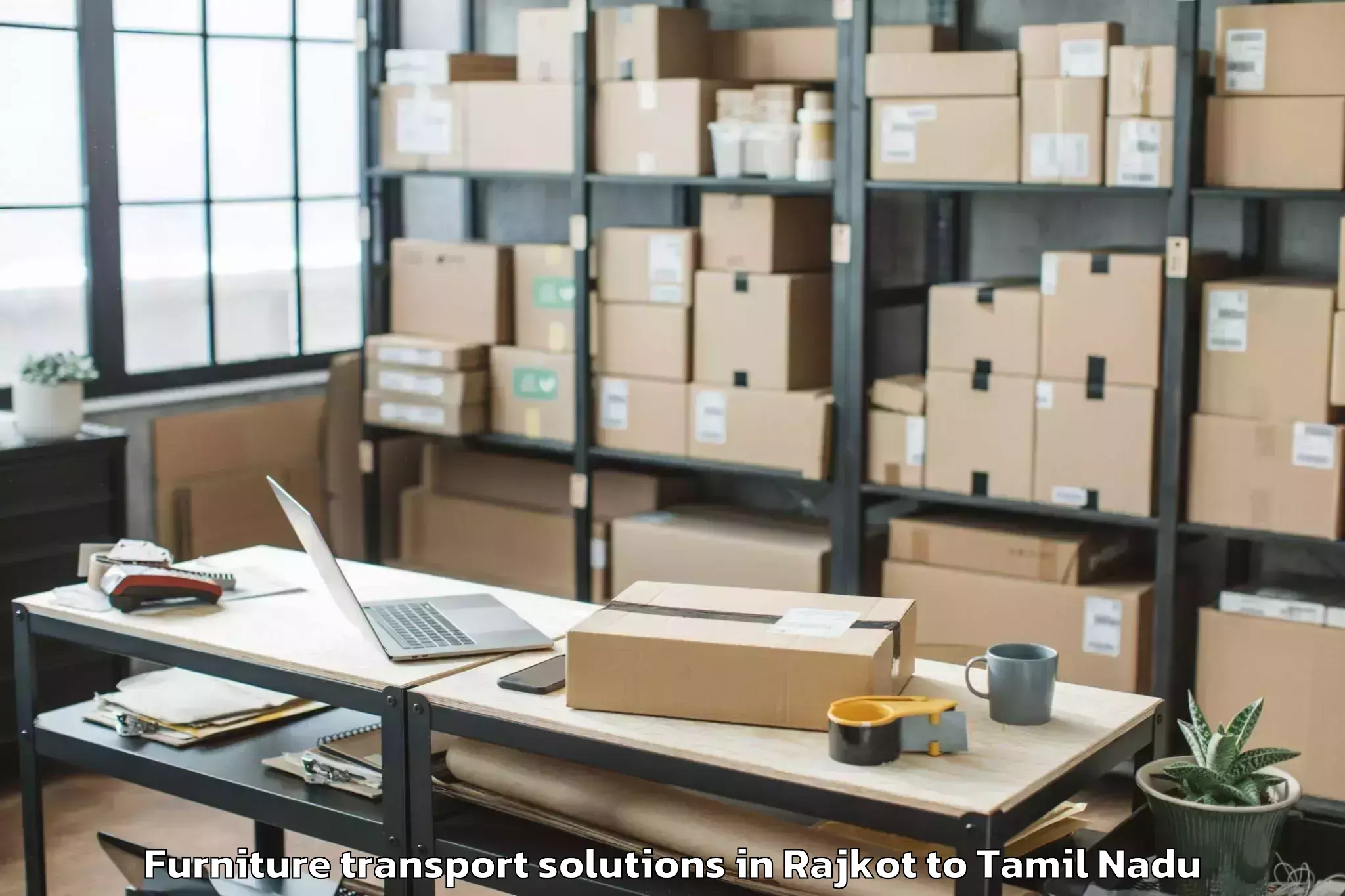 Professional Rajkot to Singapperumalkovil Furniture Transport Solutions